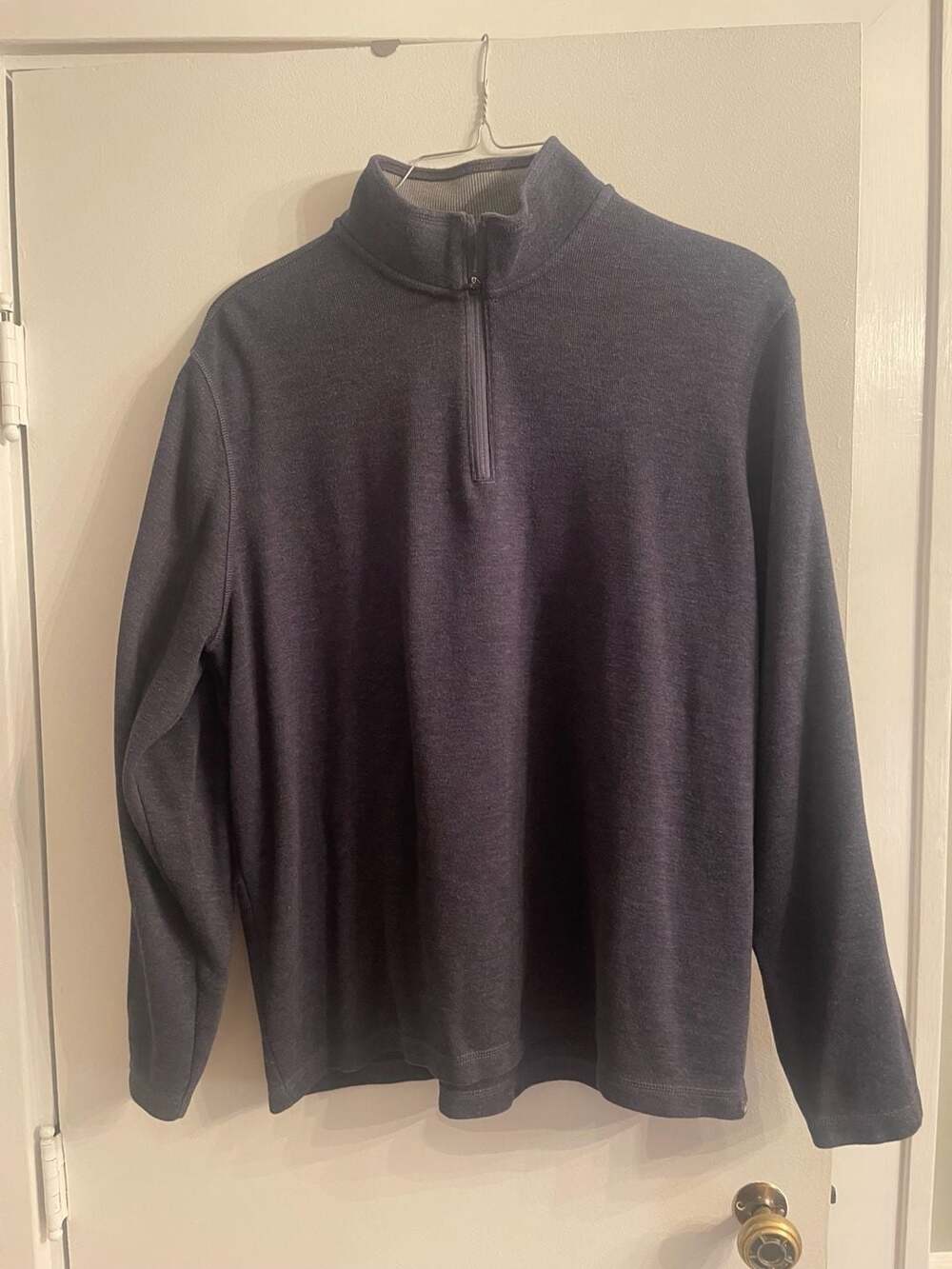 Eddie Bauer Quarter-Zip Pullover Size 2XL Dark Gray Marled Mock Neck